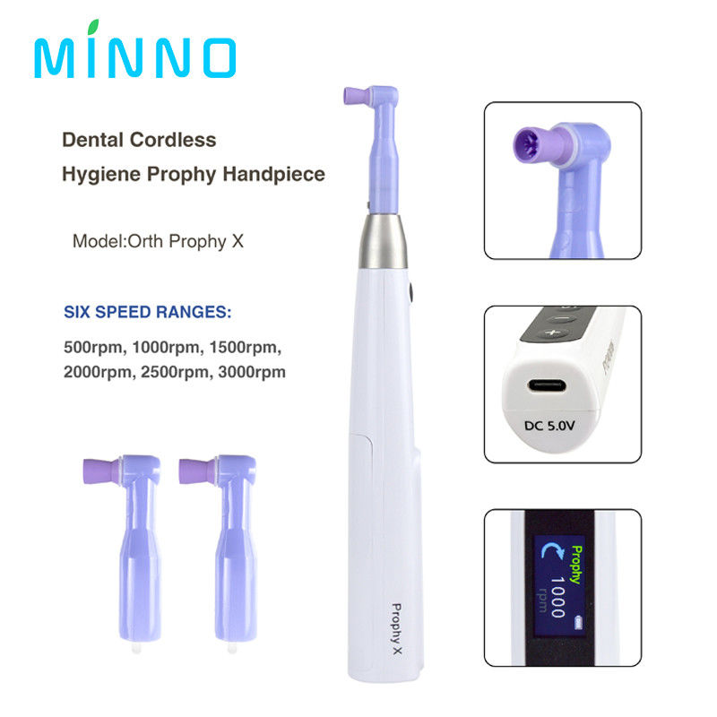Máquina de pulido dental sin cables Motor eléctrico inalámbrico con ángulos de prophy Herramientas dentales