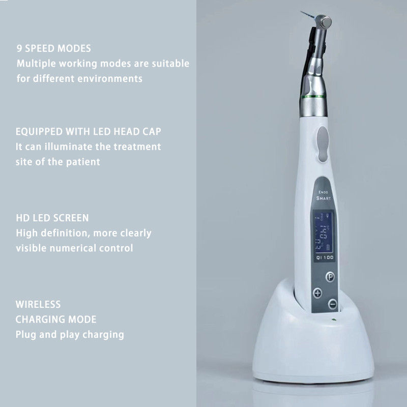 Motor Endo Dental inalámbrico con lámpara LED Endomotor 16:1 Ángulo de contra-reducción dental