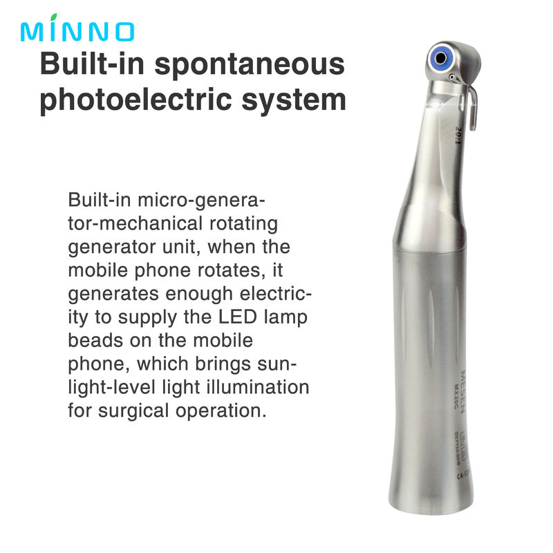 20/1 Implantes Motor Contra Ángulo Externo Spray de agua de baja velocidad Pieza de mano Sin perforación LED Herramienta dental
