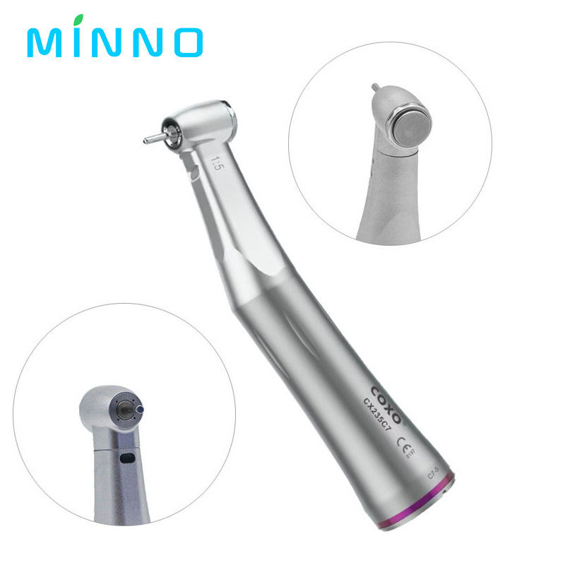 Dental 1/5 Pieza de mano de baja velocidad de aumento de anillo rojo contra ángulo Internal Spray de agua para el motor de tipo E