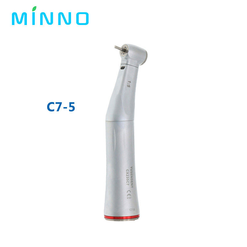 Dental 1/5 Pieza de mano de baja velocidad de aumento de anillo rojo contra ángulo Internal Spray de agua para el motor de tipo E