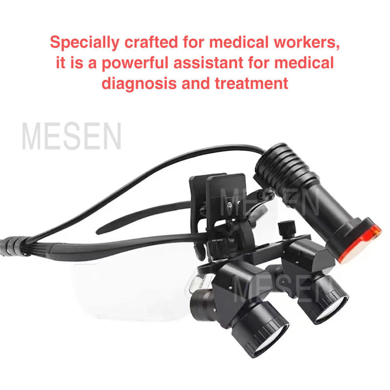 Oental Medical Oral Corner 5X Magnifier Lúpulas dentales Faros Inalámbricos Lúpulas quirúrgicas dentales portátiles con lámpara de cabeza