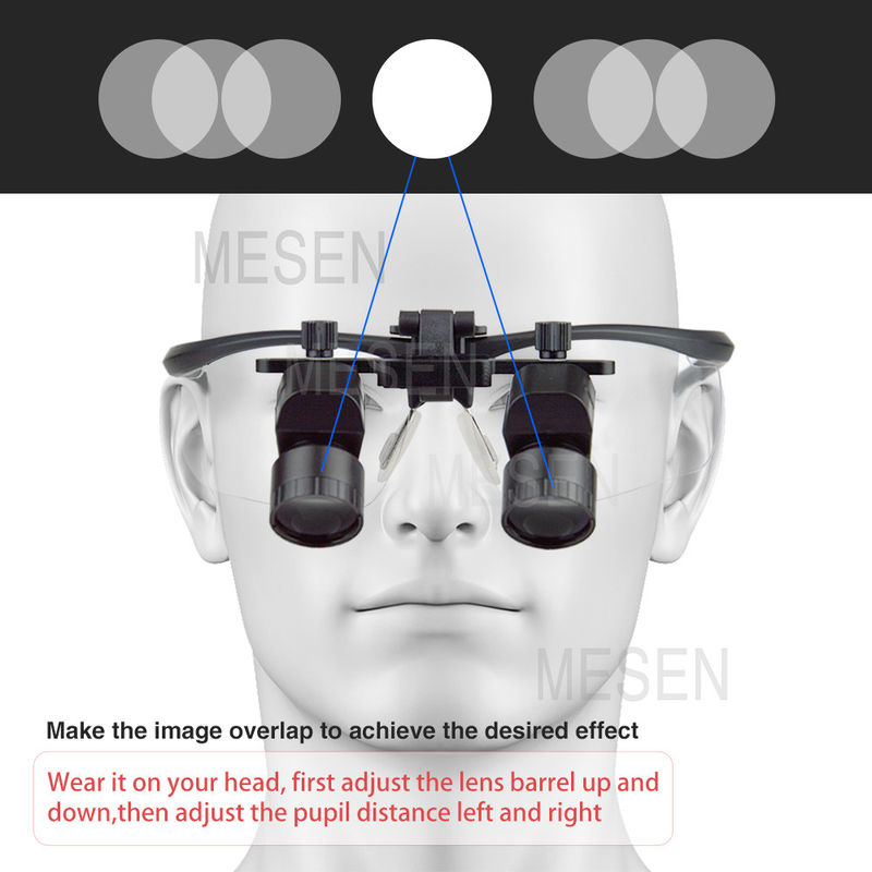 Oental Medical Oral Corner 5X Magnifier Lúpulas dentales Faros Inalámbricos Lúpulas quirúrgicas dentales portátiles con lámpara de cabeza